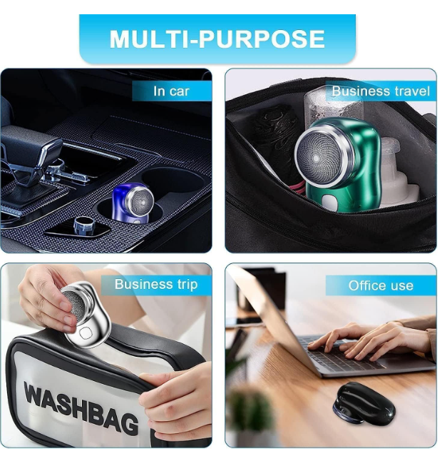 025 New Upgraded Mini Electric Shaver | Portable USB Beard & Hair Trimmer | Unisex Pocket Razor | Wet & Dry Silent Grooming Kit for Face & Body | Travel-Friendly Rechargeable Shaving Machine
